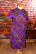60s Disco Kleid lila Paisley