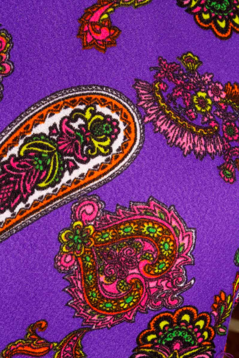 60s Disco Kleid lila Paisley