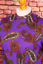 60s Disco Kleid lila Paisley