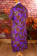 60s Disco Kleid lila Paisley