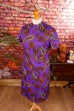 60s Disco Kleid lila Paisley