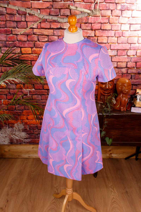 60s Disco Kleid Neon lila