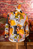 Megakragen Bluse bunt Muster