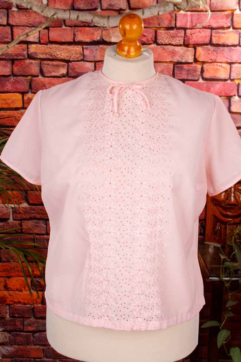 60s Bluse rosa