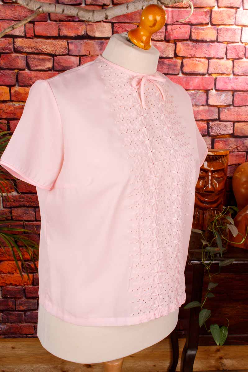 60s Bluse rosa