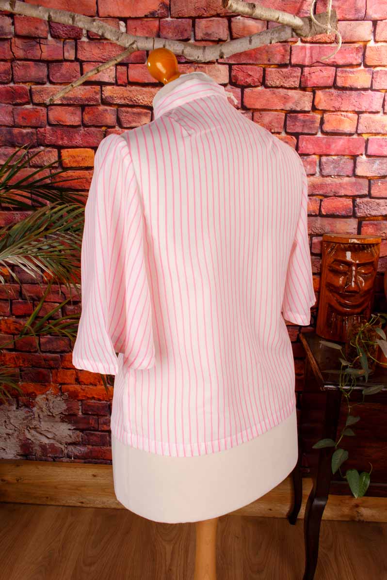 Schluppenbluse rosa Nadelstreifen