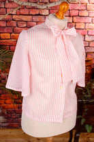Schluppenbluse rosa Nadelstreifen