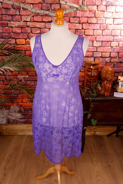 Vintage Unterkleid lila Ausbrenner