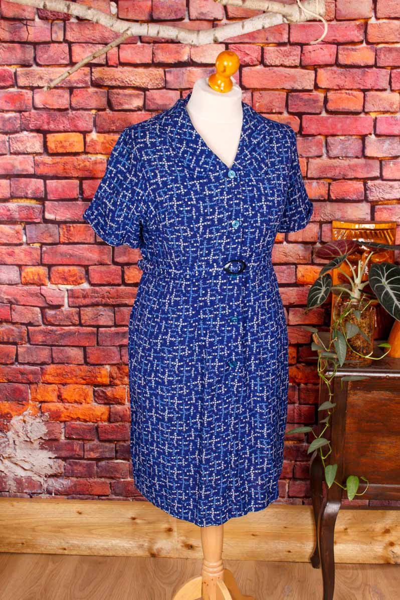 Kittelkleid blau Baumwolle