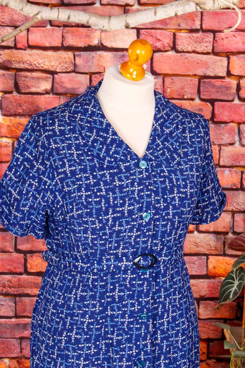 Kittelkleid blau Baumwolle