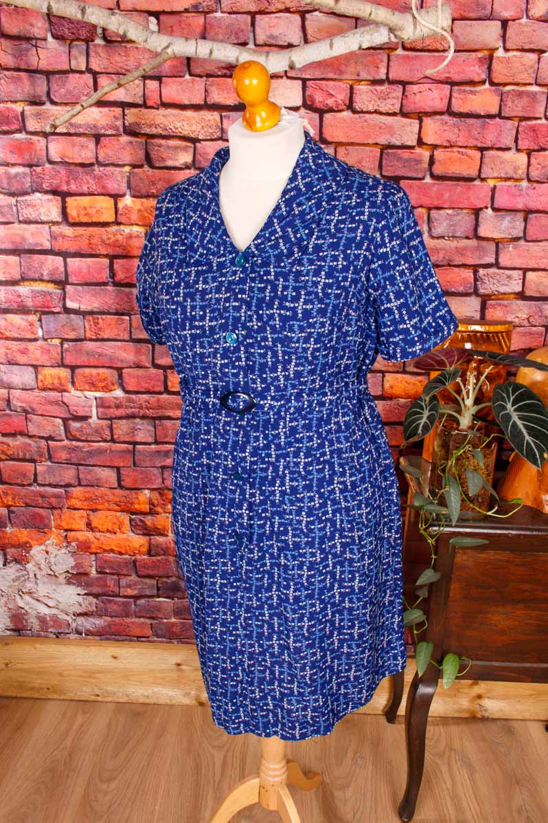 Kittelkleid blau Baumwolle