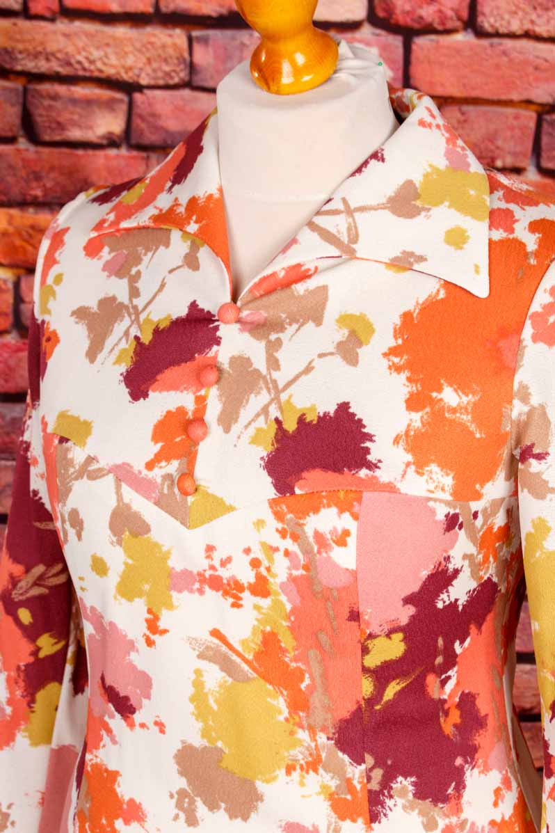 70er Schlagerkleid bunt