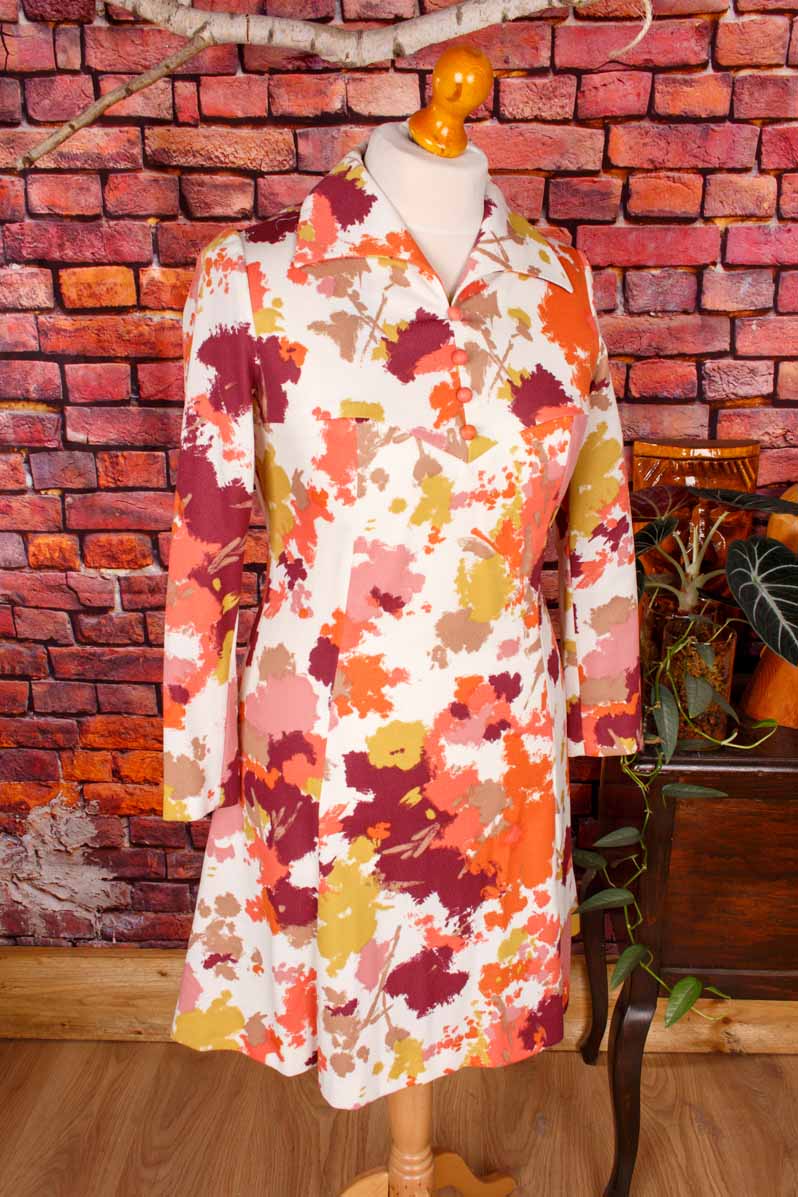 70er Schlagerkleid bunt