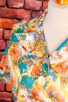 70s Bluse bunt Megakragen