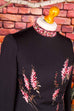 Etuikleid schwarz Pink Blumen