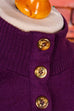 lila Strickkleid Stehkragen