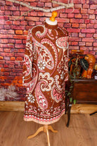 60s Disco Kleid braun rosa Paisley