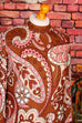 60s Disco Kleid braun rosa Paisley