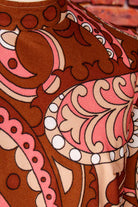 60s Disco Kleid braun rosa Paisley