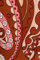 60s Disco Kleid braun rosa Paisley