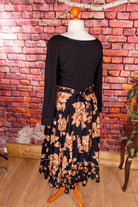 romantisches Tanzkleid schwarz Blumen