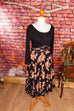 romantisches Tanzkleid schwarz Blumen