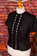 60s Top Bluse schwarz Spitze