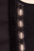 60s Top Bluse schwarz Spitze