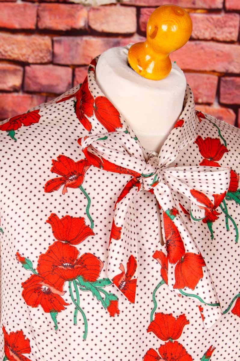 VEB Schluppenbluse Blumenmuster