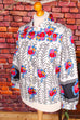 70s Disco Bluse bunt Riesenkragen