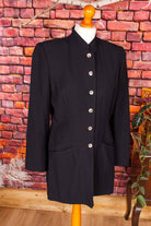 Longblazer schwarz Stehkragen
