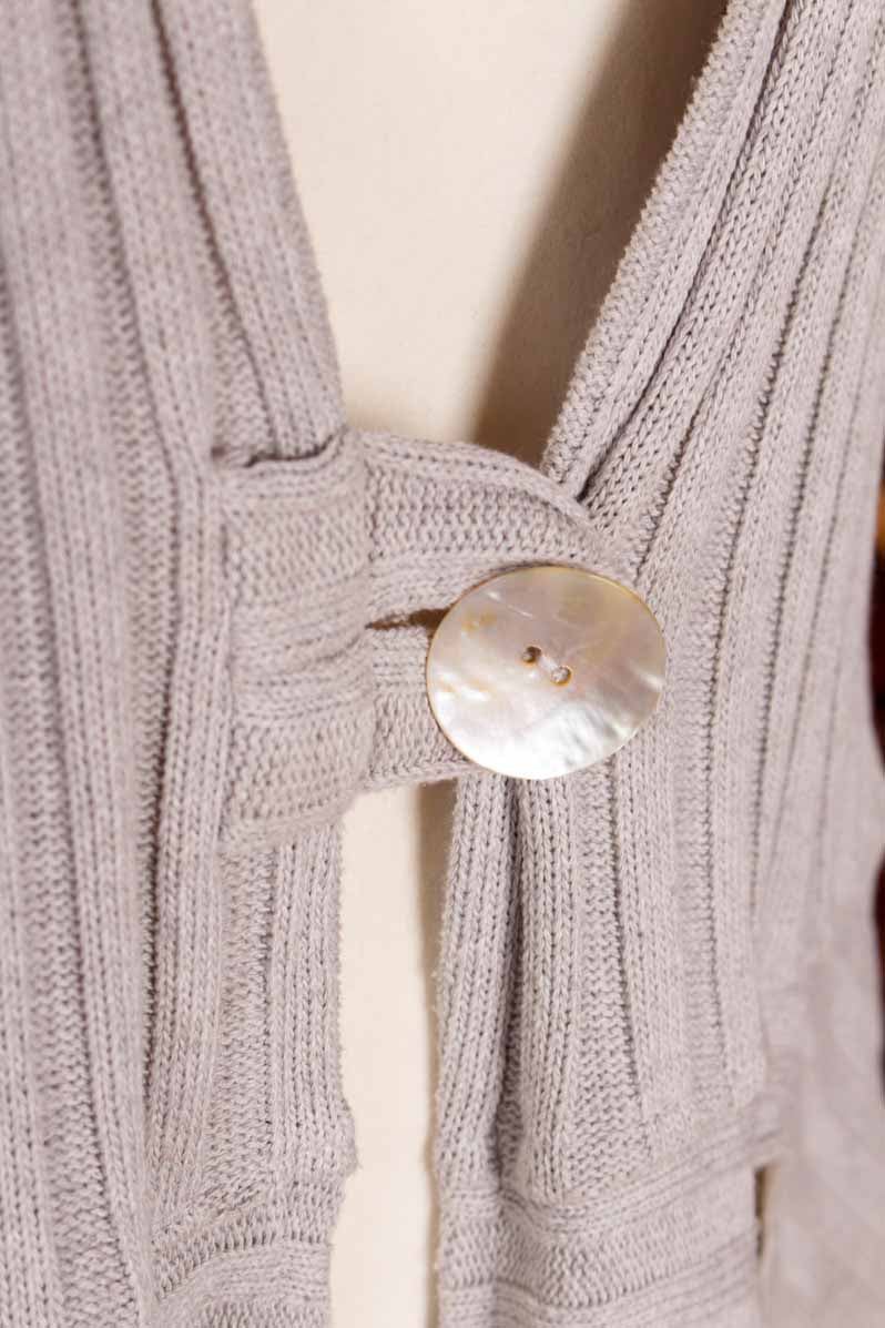 Boho Langweste silbergrau Strick