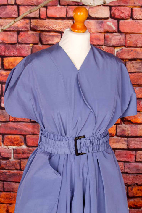 AKIRANAKA drapiertes Kleid blau