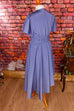 AKIRANAKA drapiertes Kleid blau