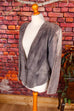 Boho Lederjacke Blazer grau