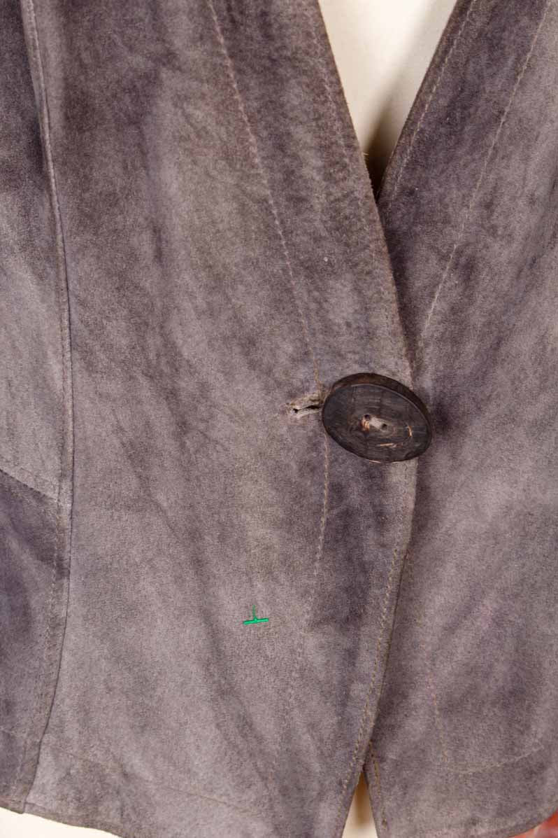 Boho Lederjacke Blazer grau
