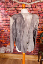 Boho Lederjacke Blazer grau
