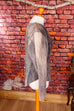 Boho Lederjacke Blazer grau