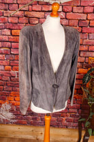Boho Lederjacke Blazer grau