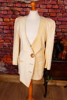 Boho Lederjacke Blazer beige