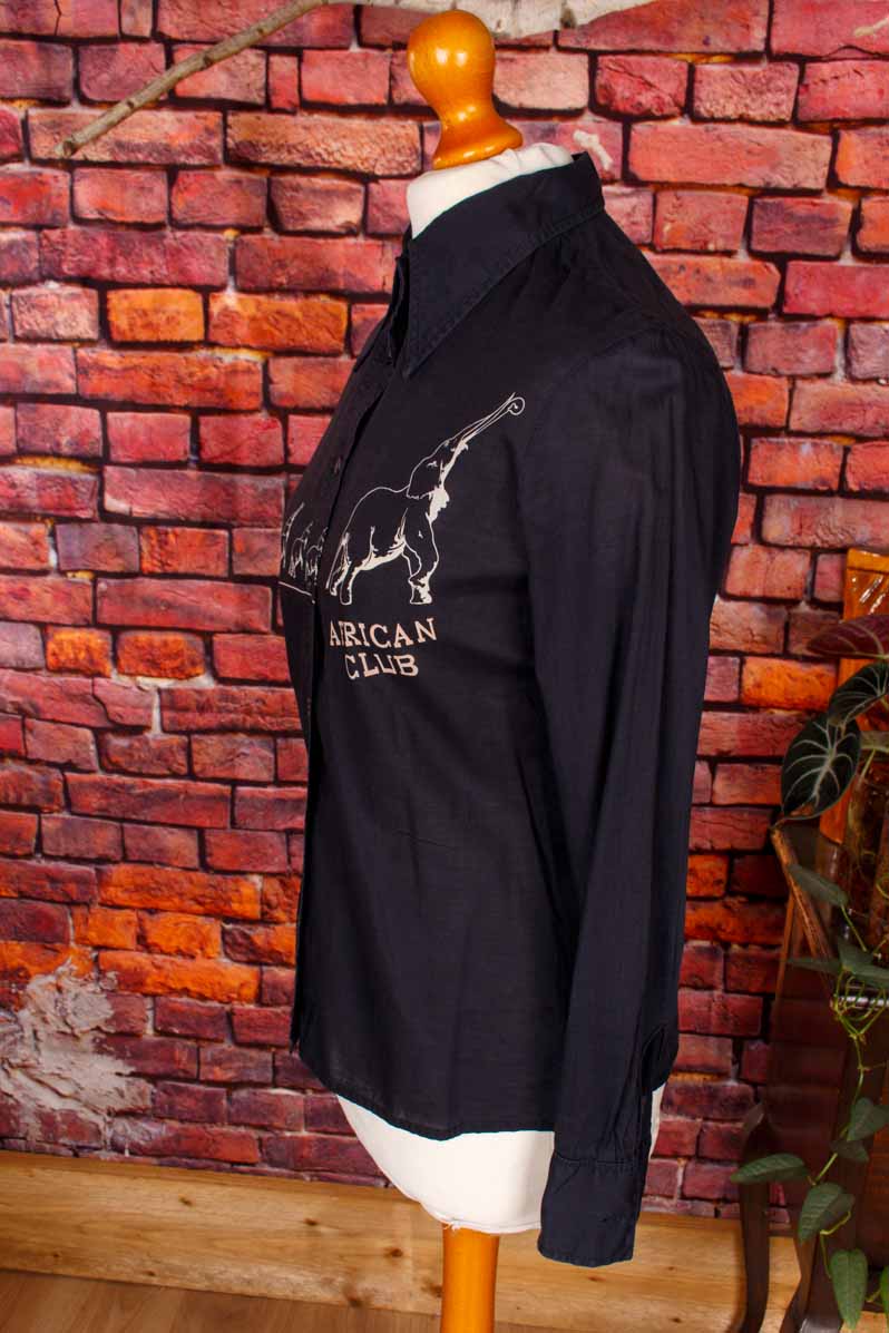 Bluse schwarz Elefanten