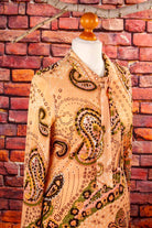 Boho Maxikleid lang beige Muster