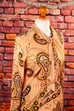 Boho Maxikleid lang beige Muster