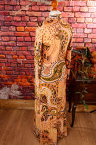 Boho Maxikleid lang beige Muster