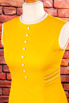 Vintage Disco Minikleid gelb