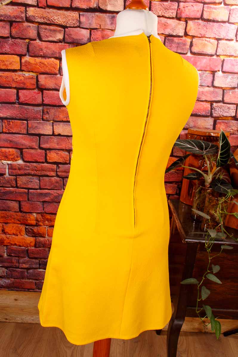 Vintage Disco Minikleid gelb