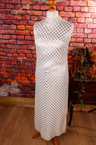 60s Abendkleid silber Schachbrett