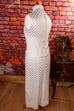 60s Abendkleid silber Schachbrett