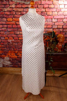 60s Abendkleid silber Schachbrett