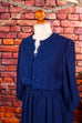80s Abendkleid blau